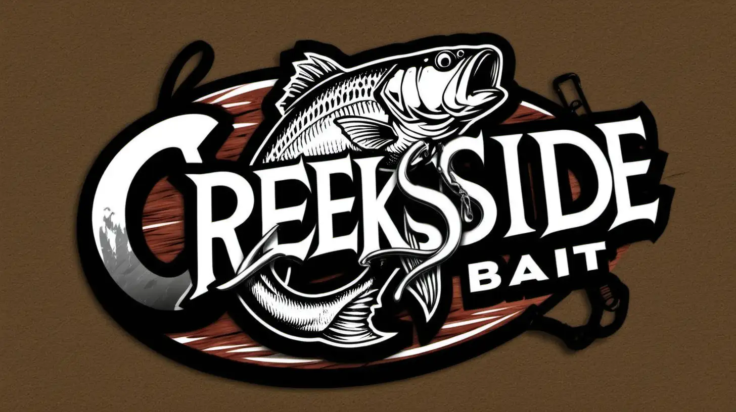 Tackle and Bait Logo called "Creekside" With the C as a Fishing Hook