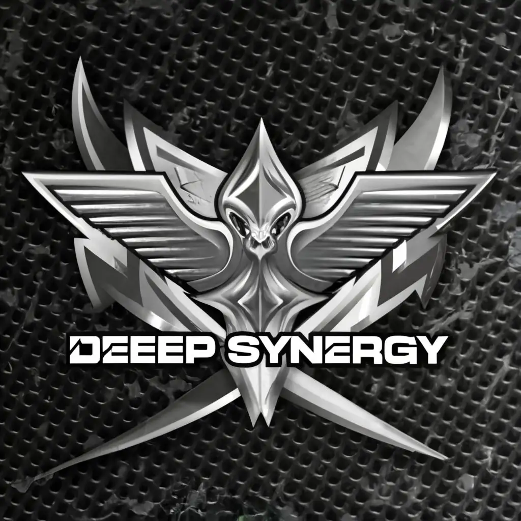 logo, black thunder carbon logo, with the text "Deep synergy", typography