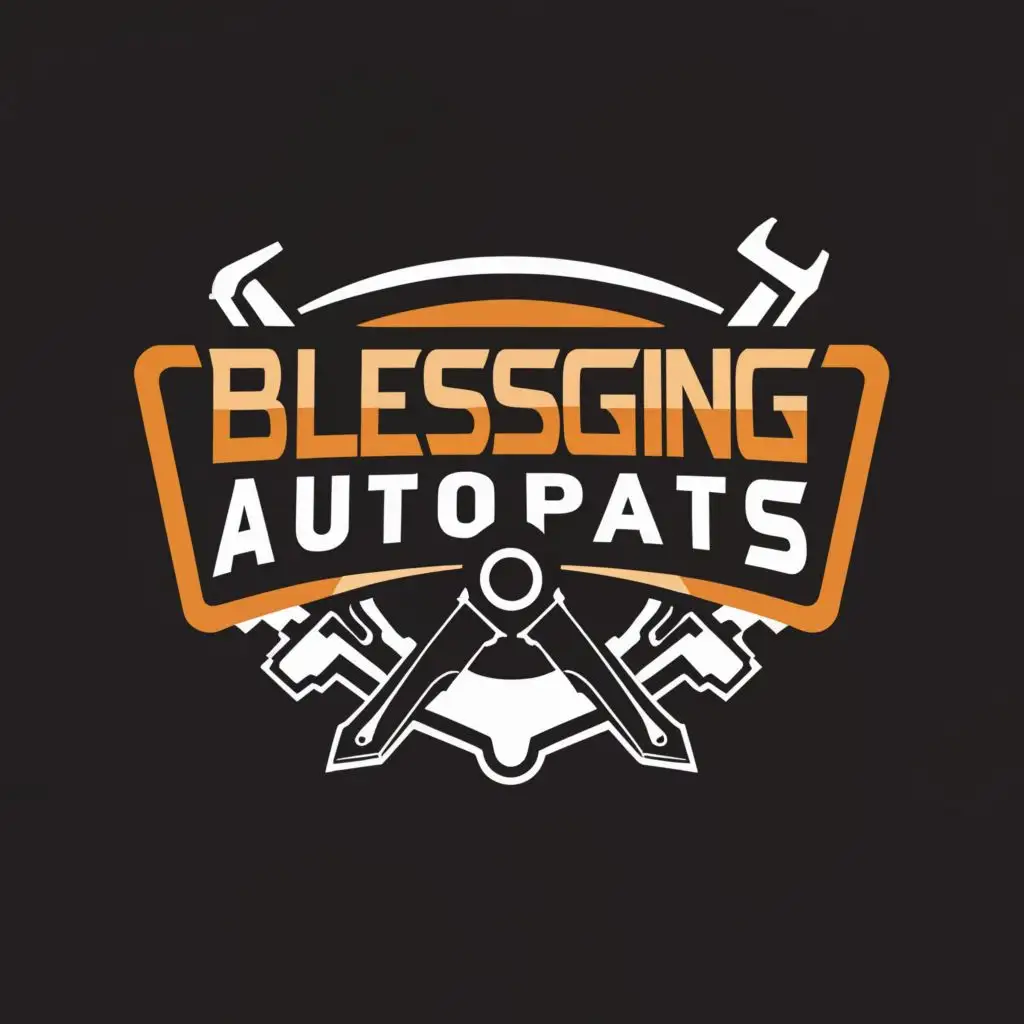 LOGO-Design-For-Blessing-Auto-Parts-Sleek-Car-Repair-Emblem-on-Clear-Background