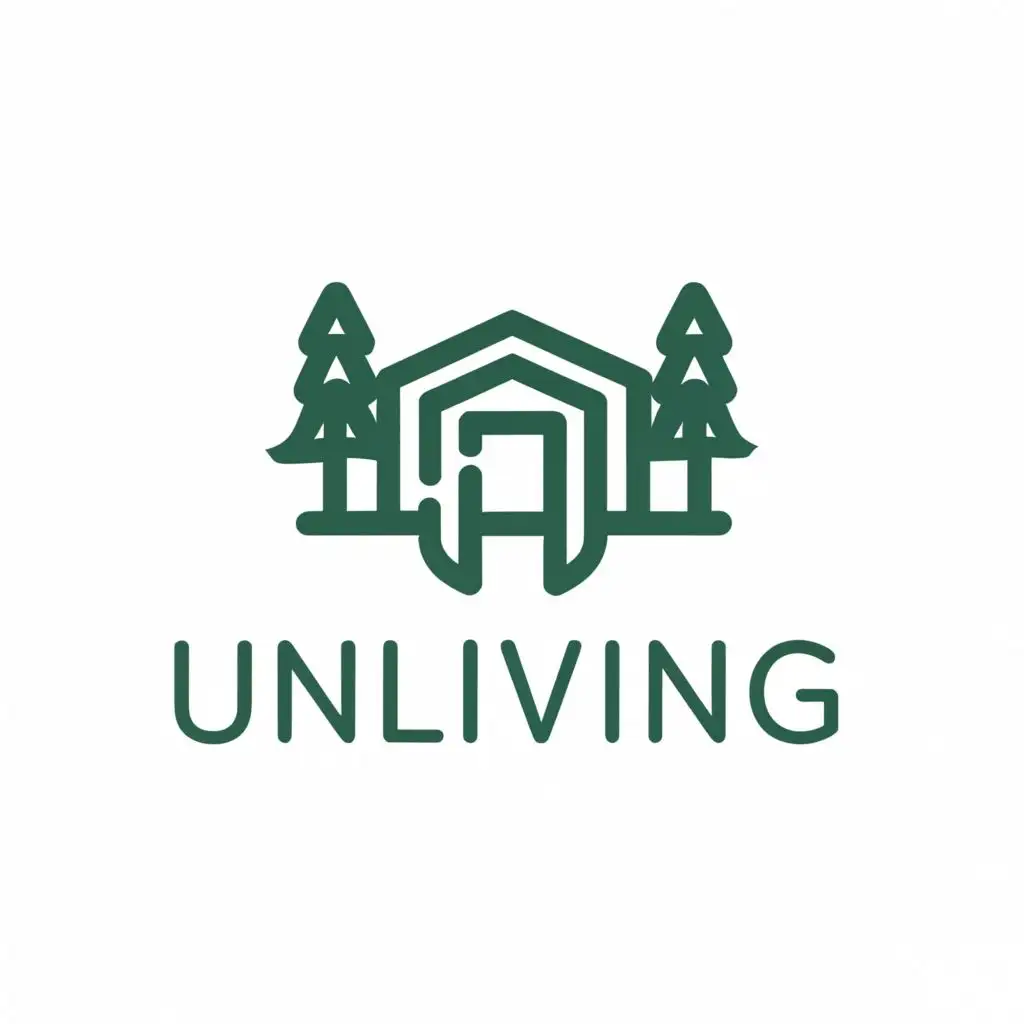 LOGO-Design-For-UniLiving-Minimalistic-House-and-Pine-Tree-Emblem-for-Real-Estate-Branding