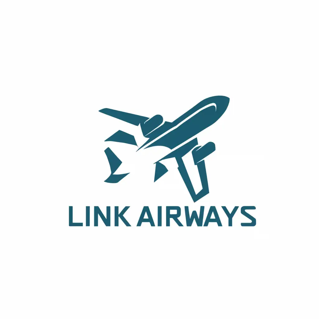 a logo design,with the text 'LinkAirways', main symbol:Plane, ,complex,be used in Travel industry,clear background. With baby blue as a main colour 