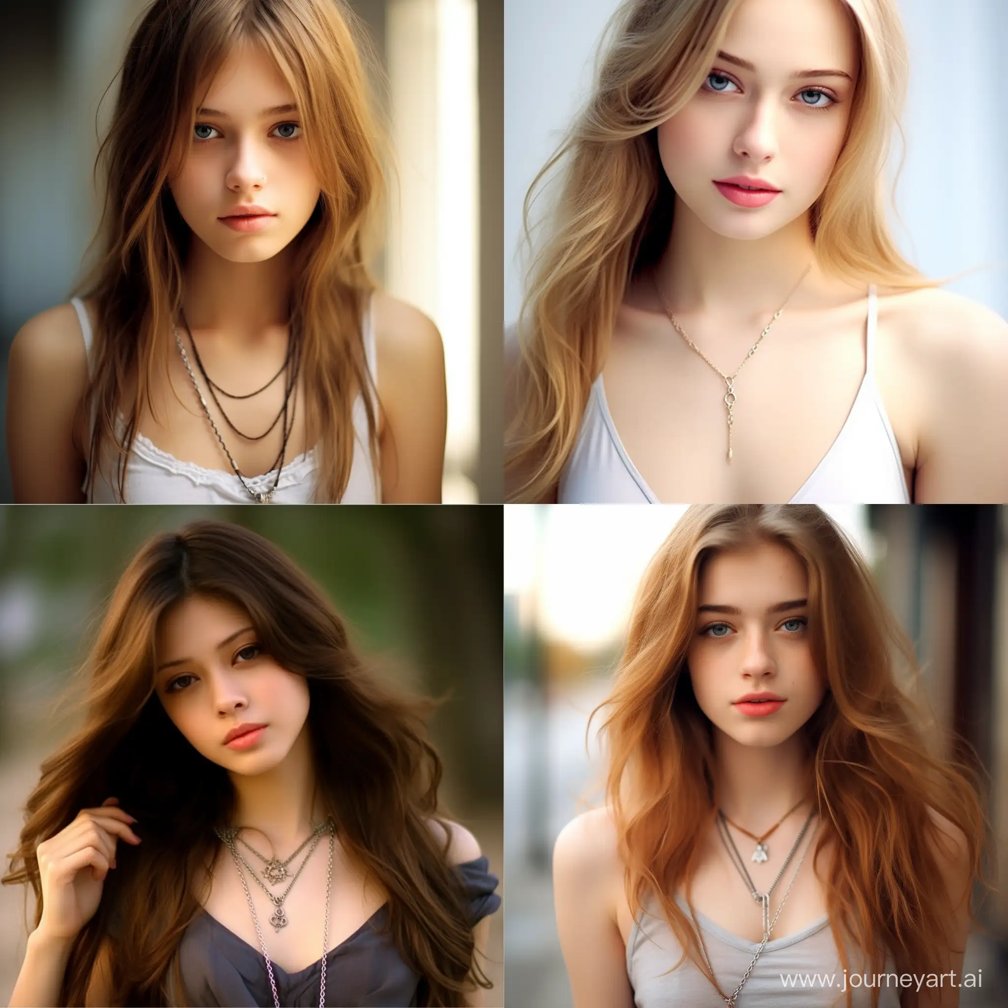 Fashionable-Girl-with-Elegant-OShaped-Link-Chain-Necklace-and-Pendant