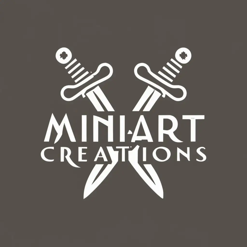 logo, sword, with the text "MiniArt Creations", typography, be used in Religious industry