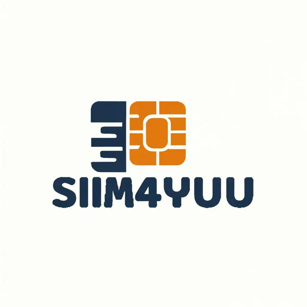 logo, SIM card, with the text "SIM4YOU", typography