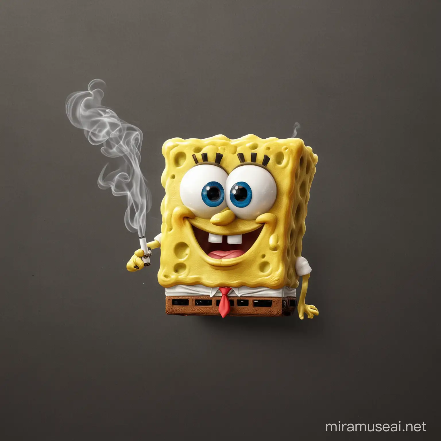 SpongeBob SquarePants Character Enjoying a Relaxing Smoke