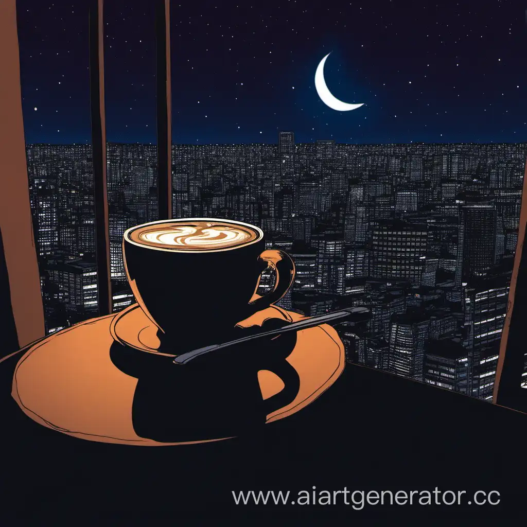 чашка кофе ночью