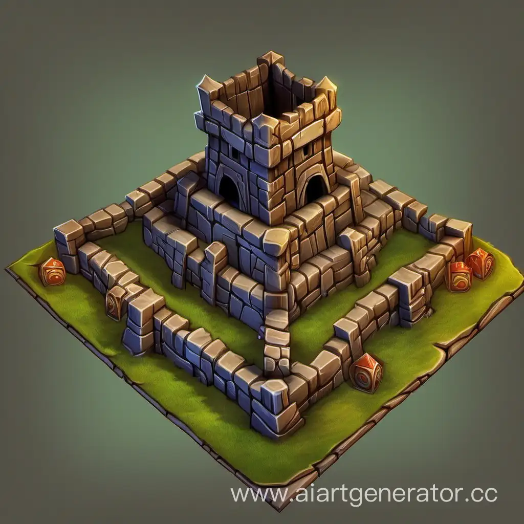 Strategic-Battlefield-Defensive-Tower-Amidst-Board-Game-Field