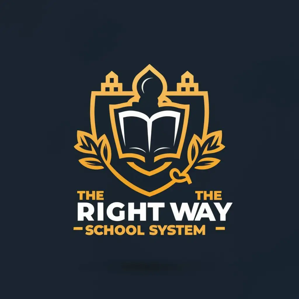 LOGO-Design-for-The-Right-Way-School-System-3D-Knights-Shield-Badge-with-Book-Symbol