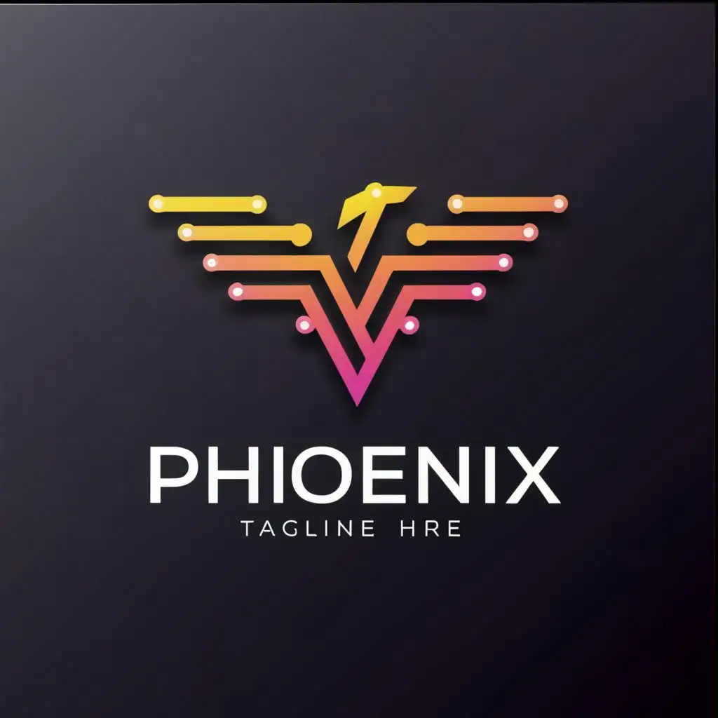 a logo design,with the text "Phoenix", main symbol:Computer science and business system,Moderate,be used in Technology industry,clear background