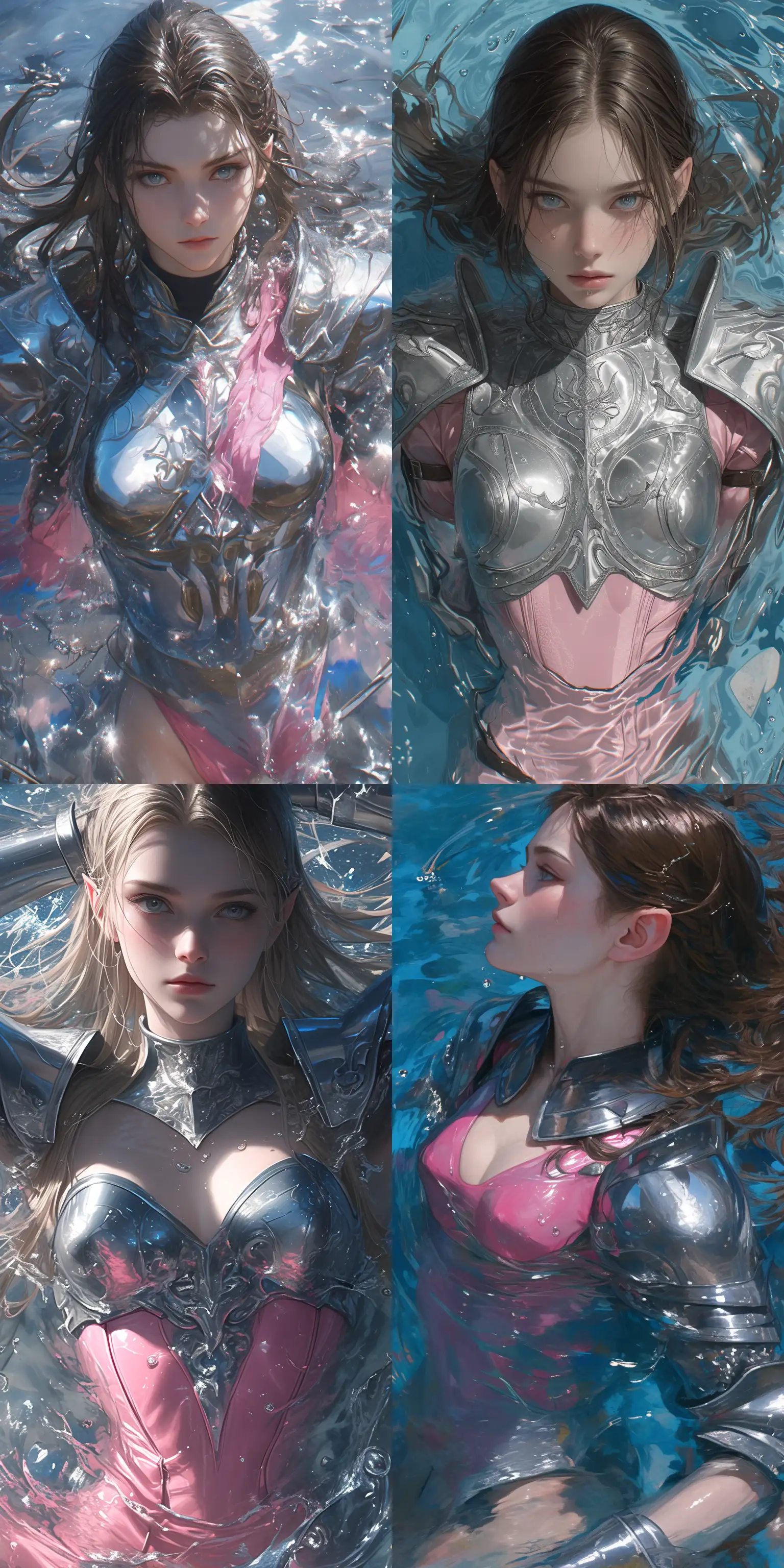 Arwen-Wading-in-Silver-and-Pink-Armor