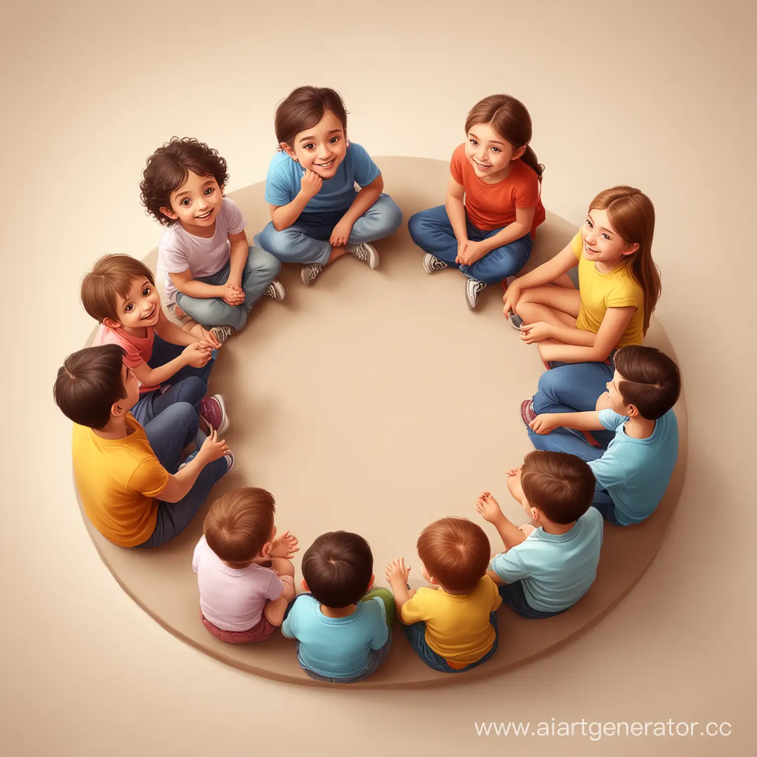 Joyful-Family-Circle-Parents-and-Children-Gathered-Happily