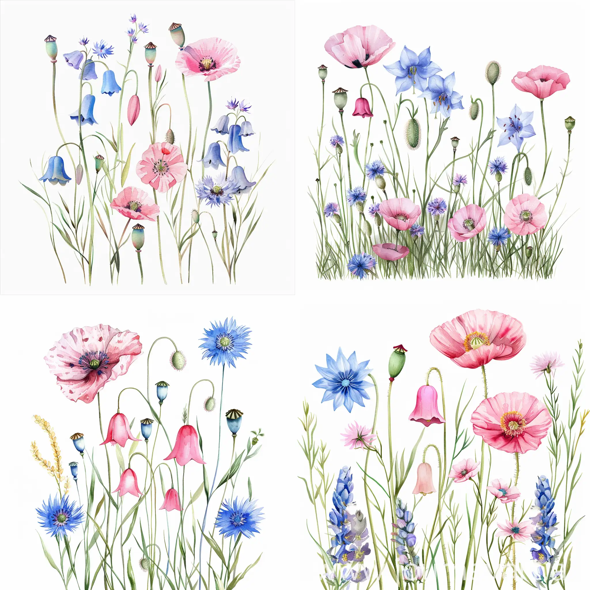 Watercolor-Wildflower-Bouquet-on-White-Background