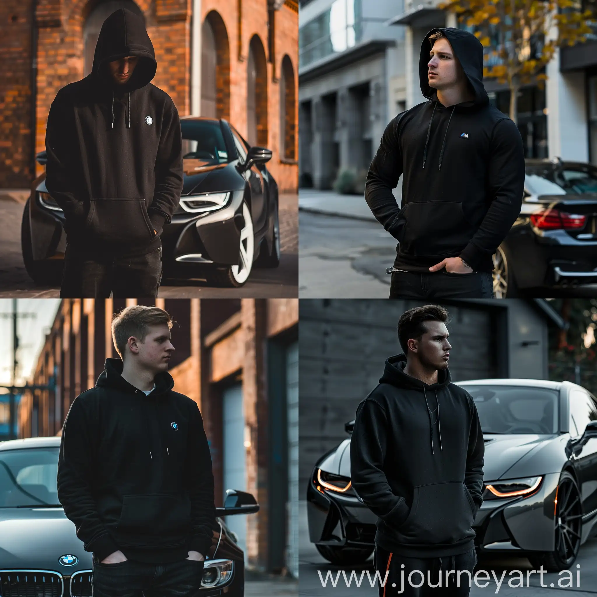 Stylish-Man-Posing-with-BMW-in-Black-Hoodie