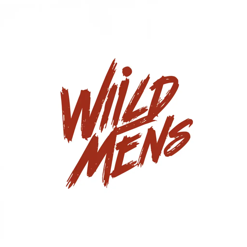 a logo design,with the text "Wild Mens", main symbol:Red sign of anarchy, horror punk alternative metal forest,Минималистичный,clear background