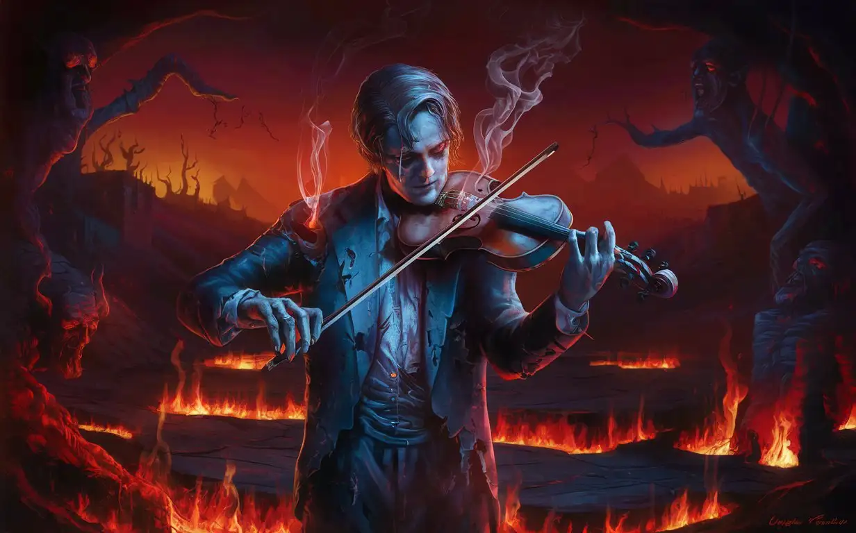 Solemn-Violinist-Performing-in-the-Depths-of-Hell