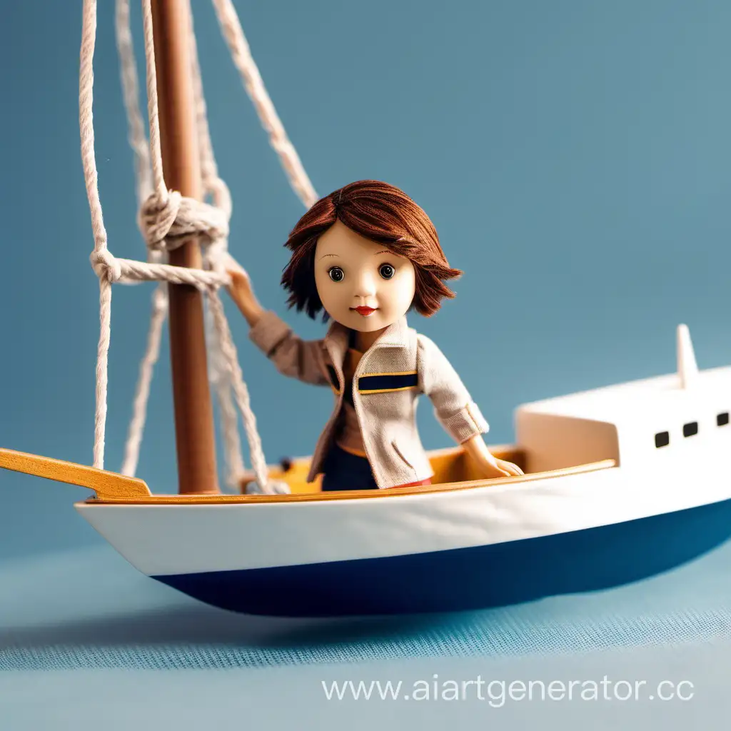 Young-Girl-Skipper-on-Miniature-Yacht-with-Short-Brown-Hair