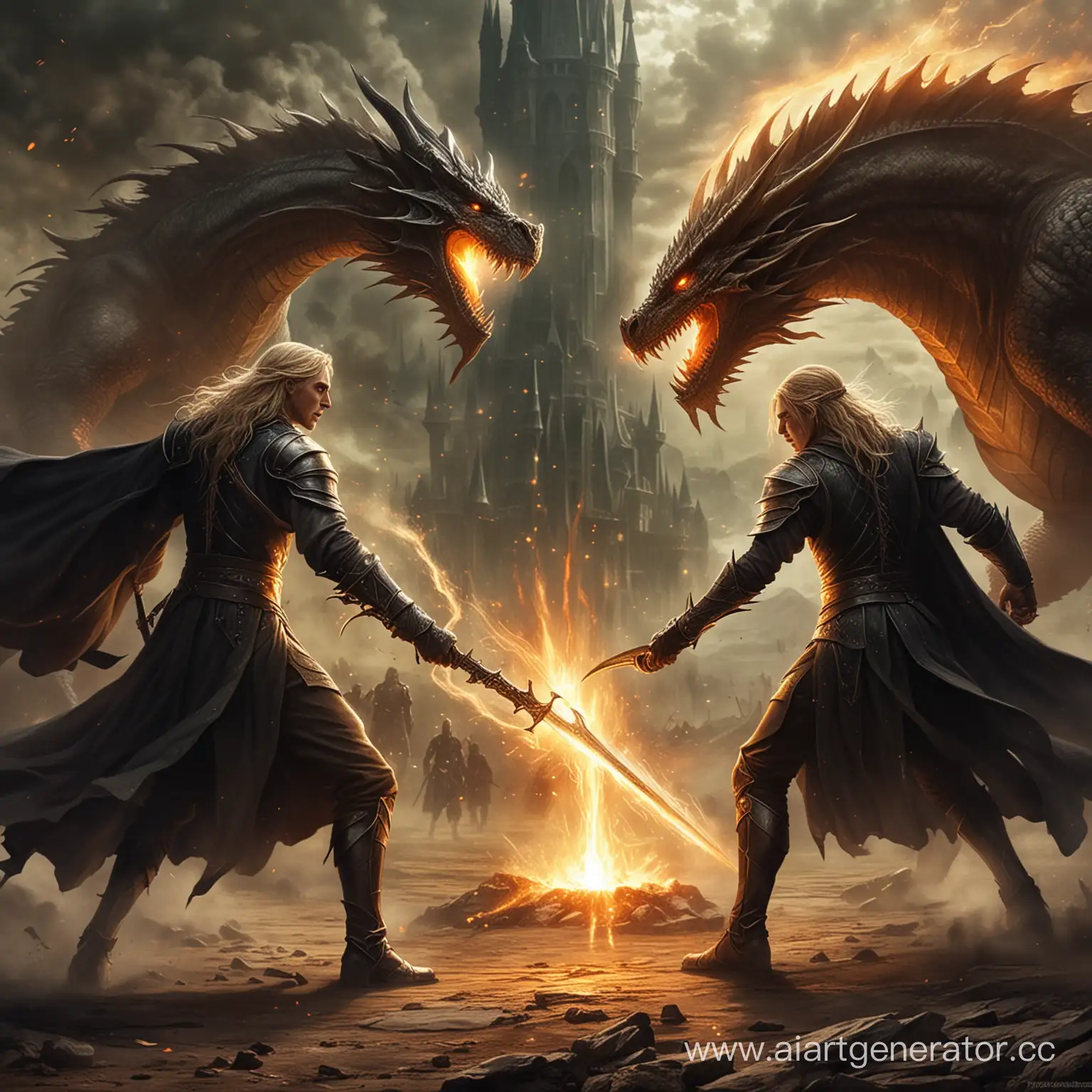 Epic-Battle-Finrod-the-Golden-Dragon-versus-Sauron-the-Black-Mage