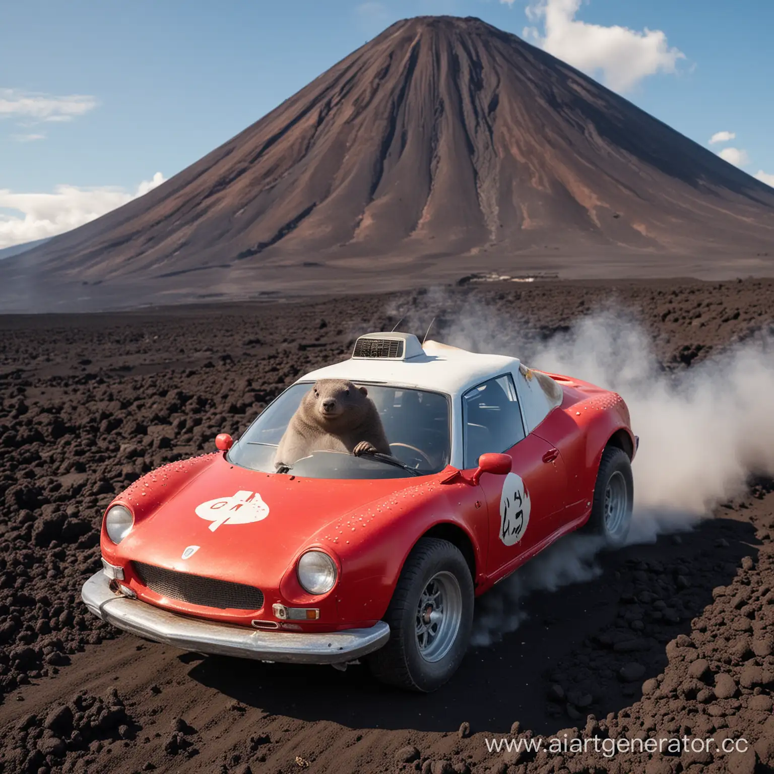 Mole-in-Pajamas-Drives-Flying-Car-Over-Volcano