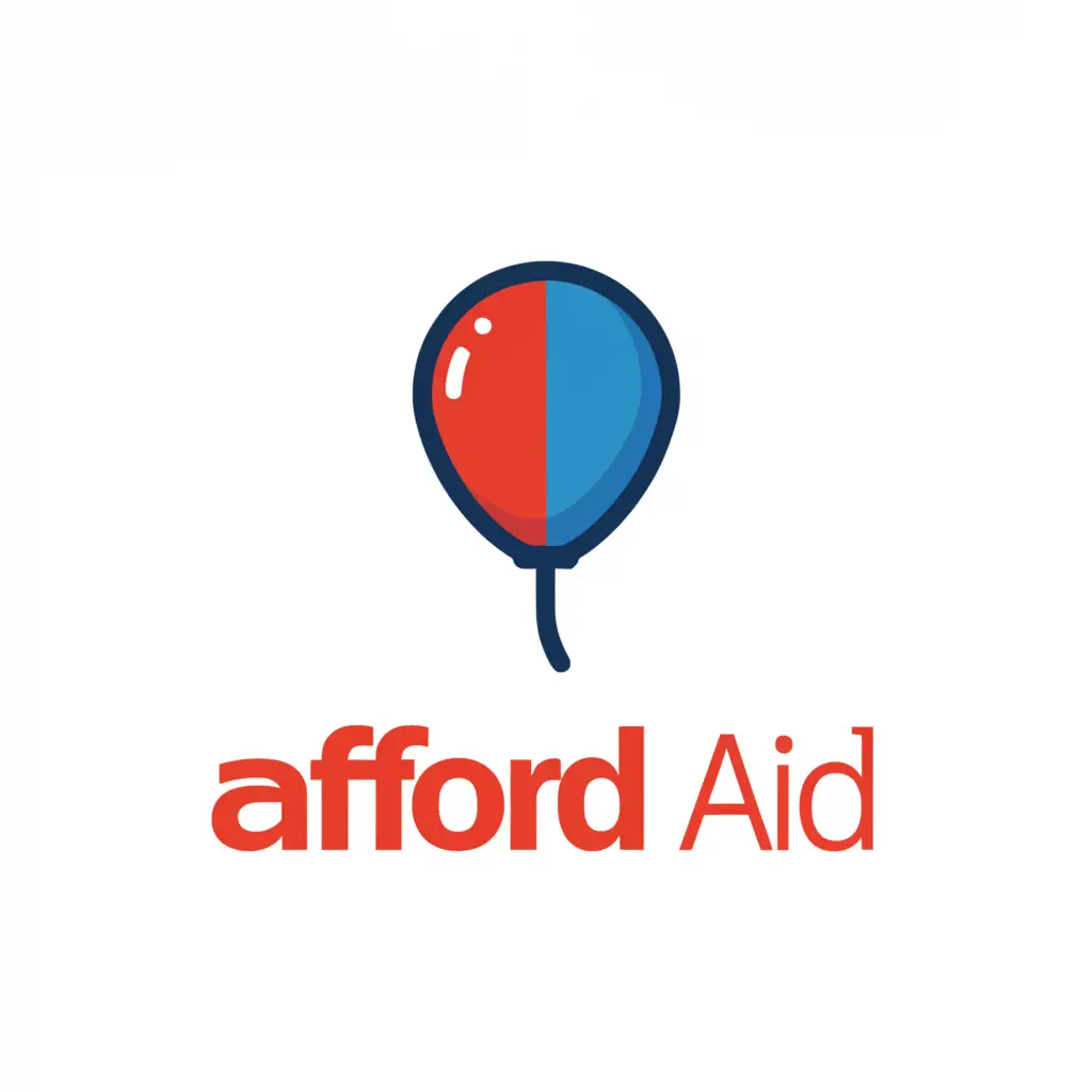 LOGO Design For Afford Aid Minimalistic Balloon Symbol on Clear ...