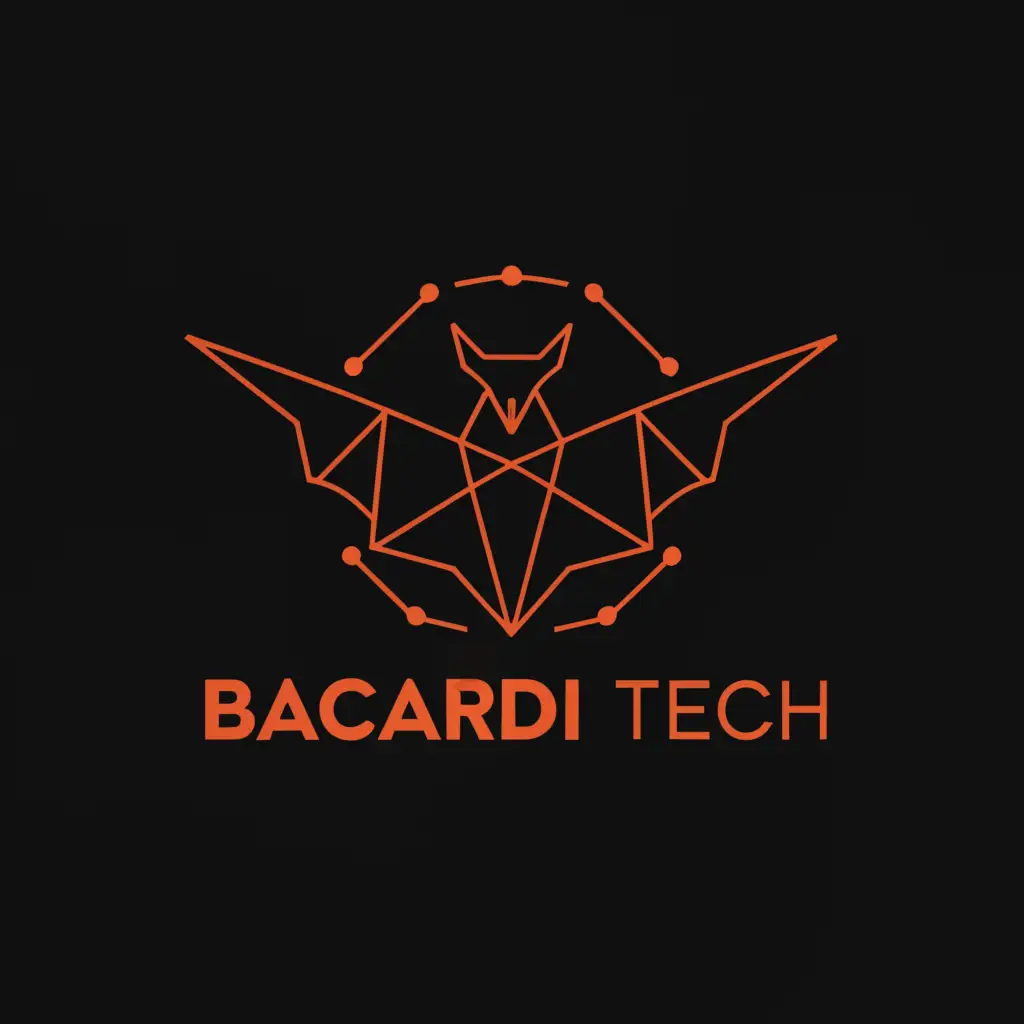 a logo design, with the text 'Bacardi tech', main symbol:BACARDÍ, tech, bat, cyber, Moderate, be used in Technology industry, clear background