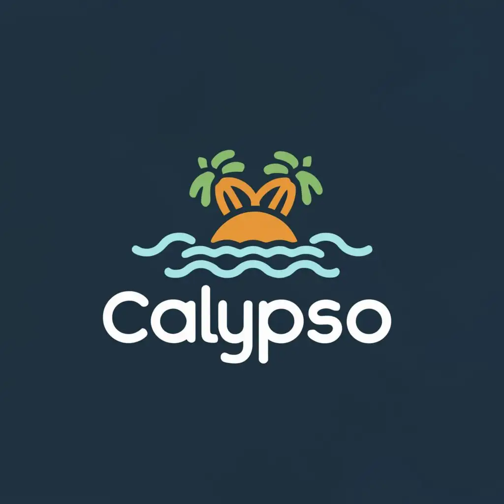 a logo design,with the text "Calypso", main symbol:island with a palm tree in the shape of a C,Moderate,be used in Education industry,clear background