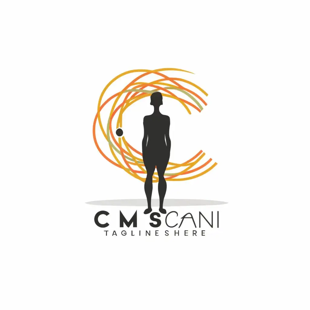 a logo design, with the text "Cams Cabin", main symbol: The letter C, with a mannequin body used with designing, and lots of color swirling around, Minimalistic, be used in Retail industry, clear background 
make the bottom word: CAMBS
