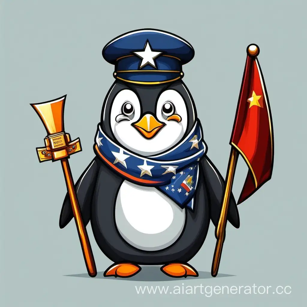 мультяшный пингвин  день защитника отечества 