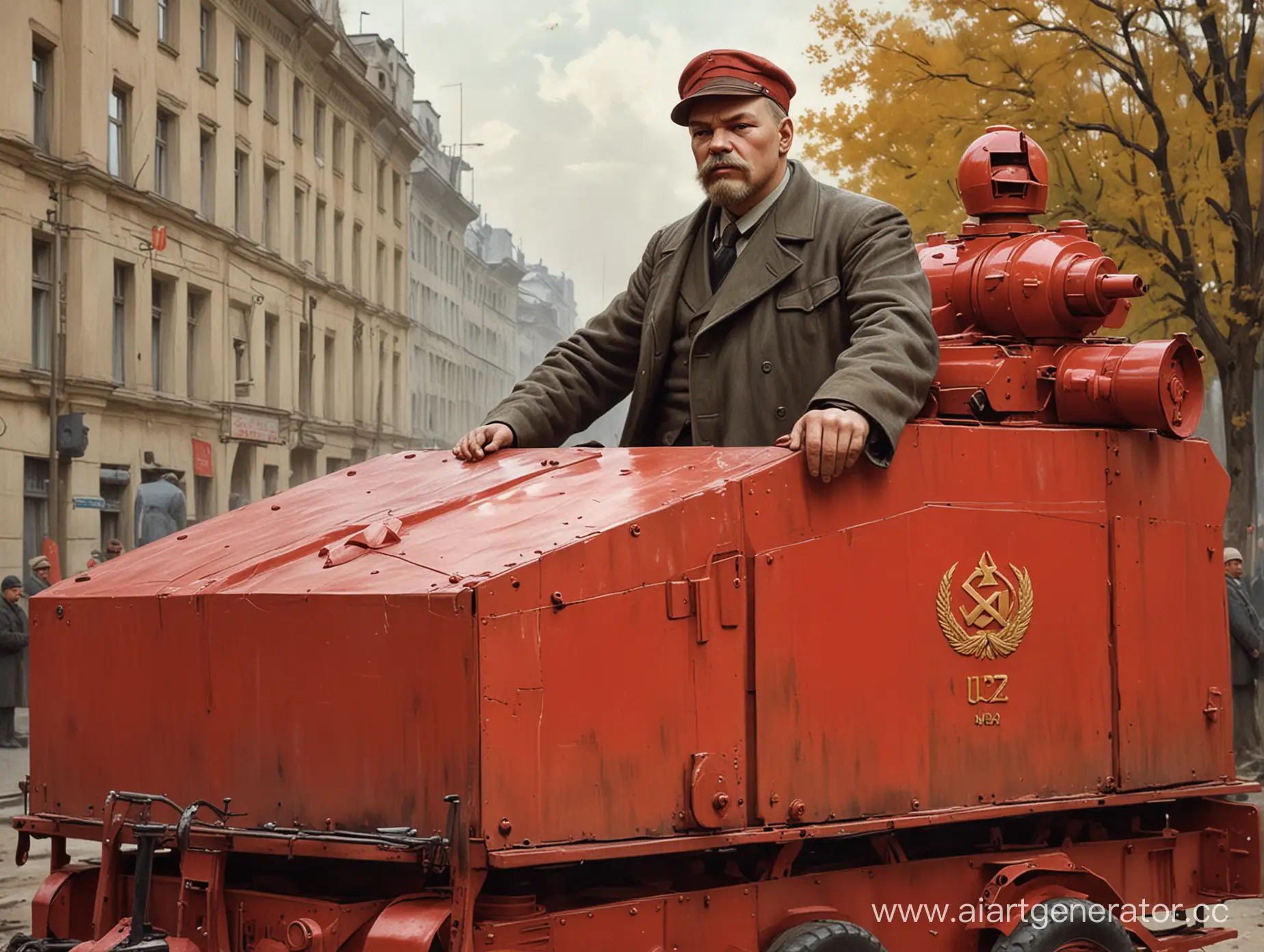 Historic-Moment-Lenin-Rallying-the-Crowd-on-a-Red-Armored-Vehicle