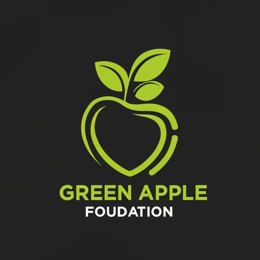 a logo design,with the text "green apple foundation", main symbol:an apple and axe,Moderate,clear background