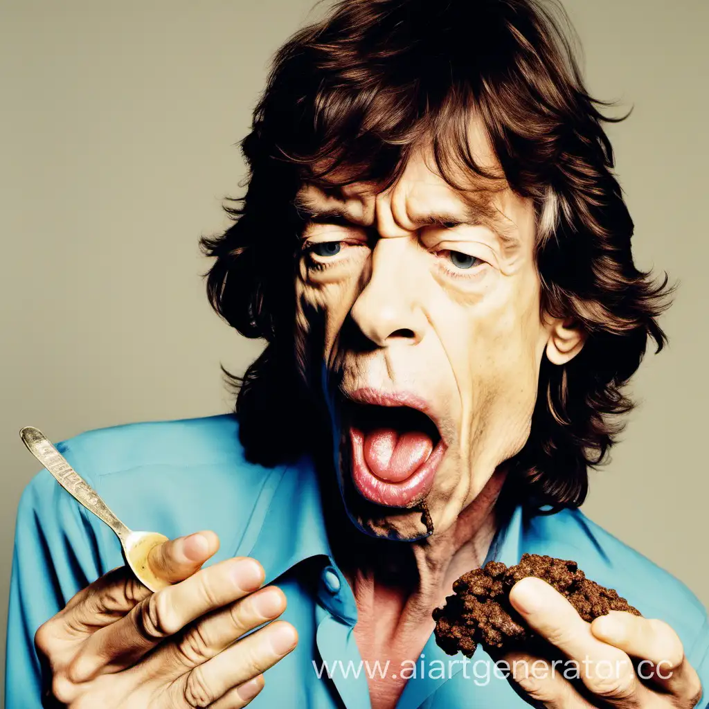 Mick-Jagger-Enjoying-Gourmet-Cuisine