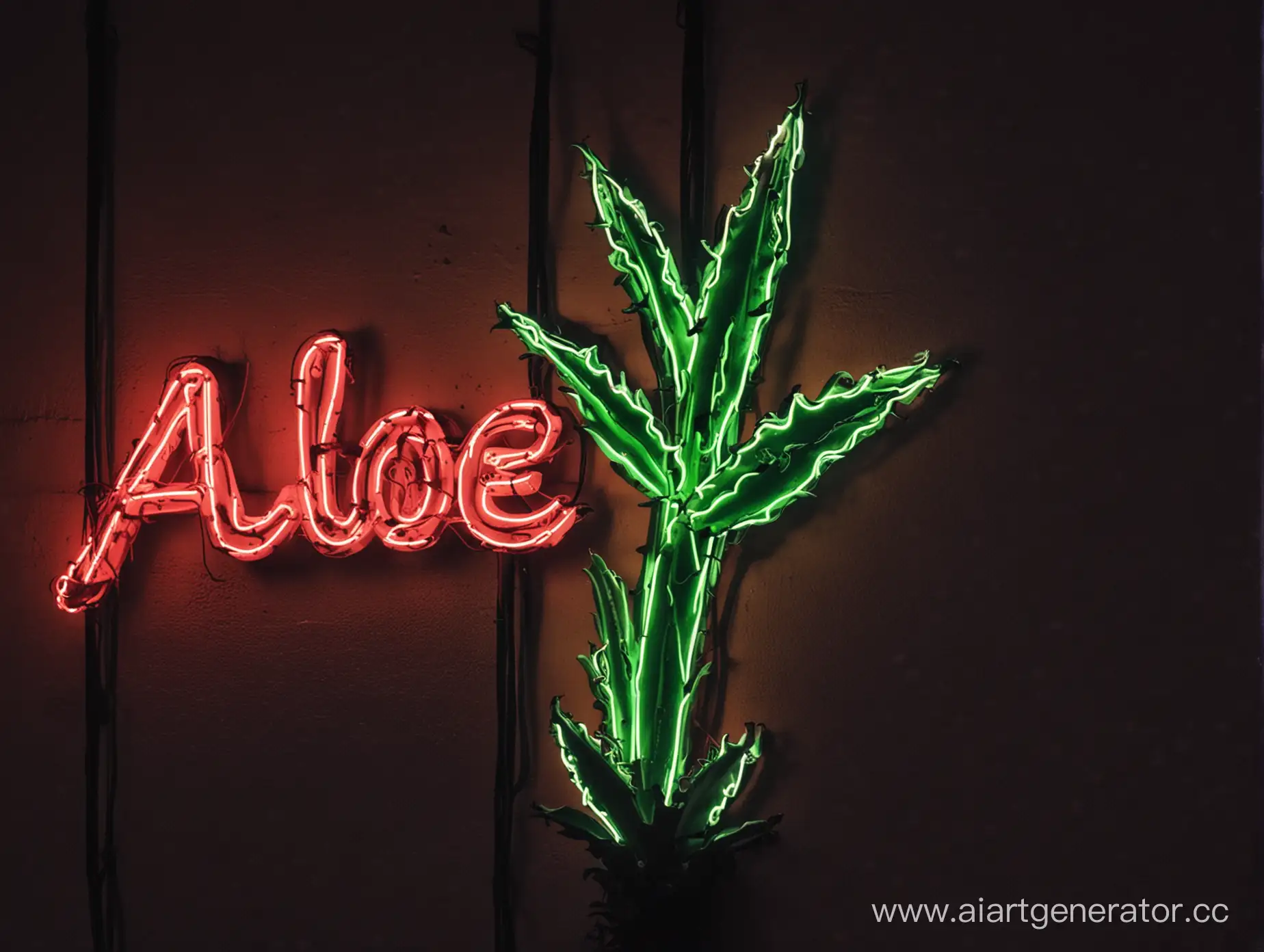 Vibrant-Neon-Aloe-Plant-Against-BloggerStyle-Background