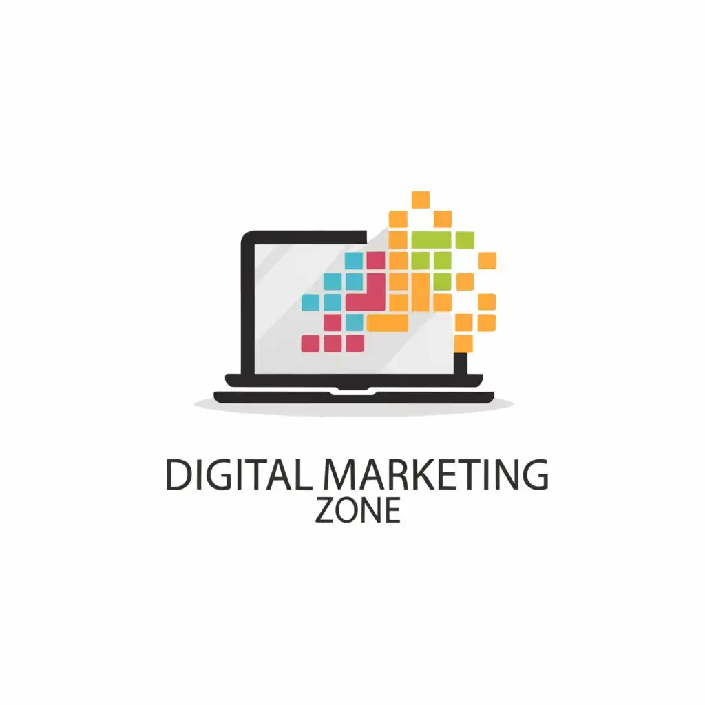 LOGO-Design-for-Digital-Marketing-Zone-Laptop-Icon-with-Modern-Touch-for-Online-Presence