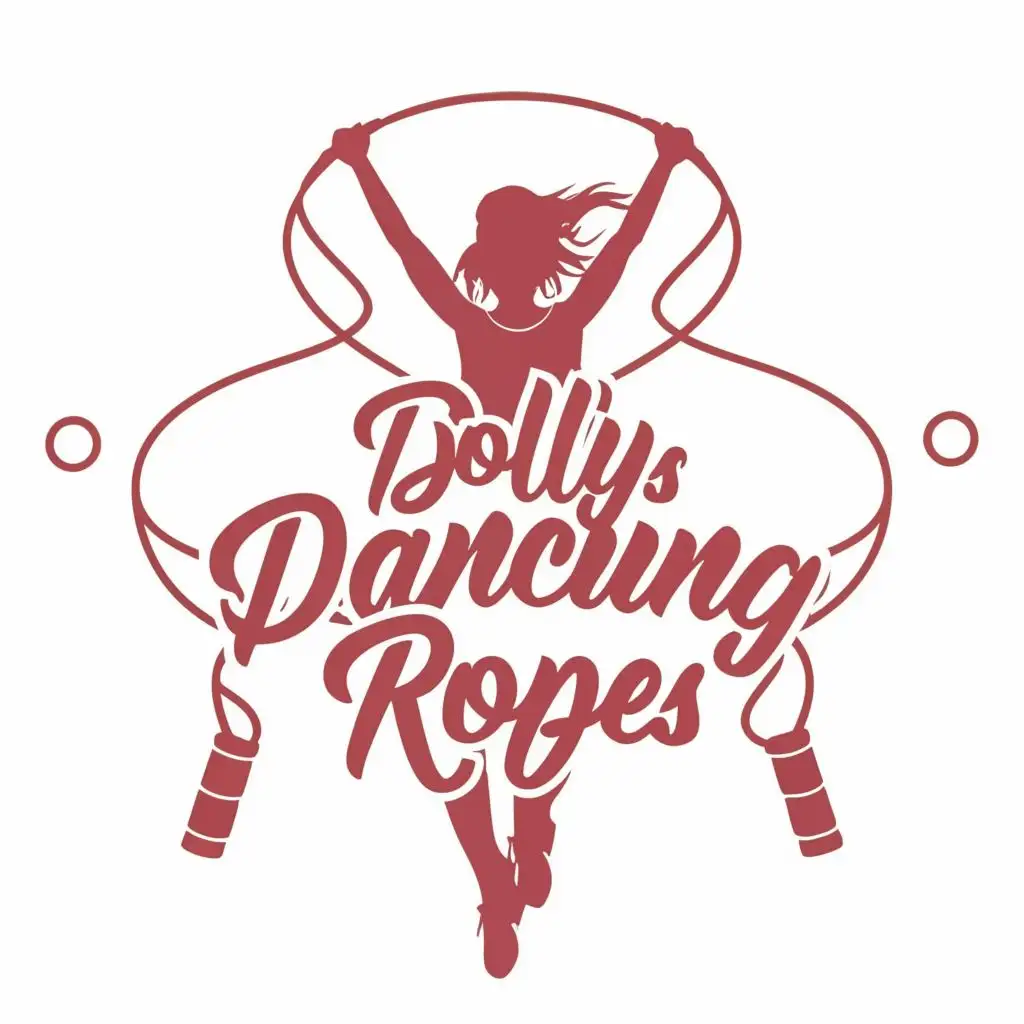 logo, jumprope, with the text "dolly's dancing ropes", typography, be used in Sports Fitness industry