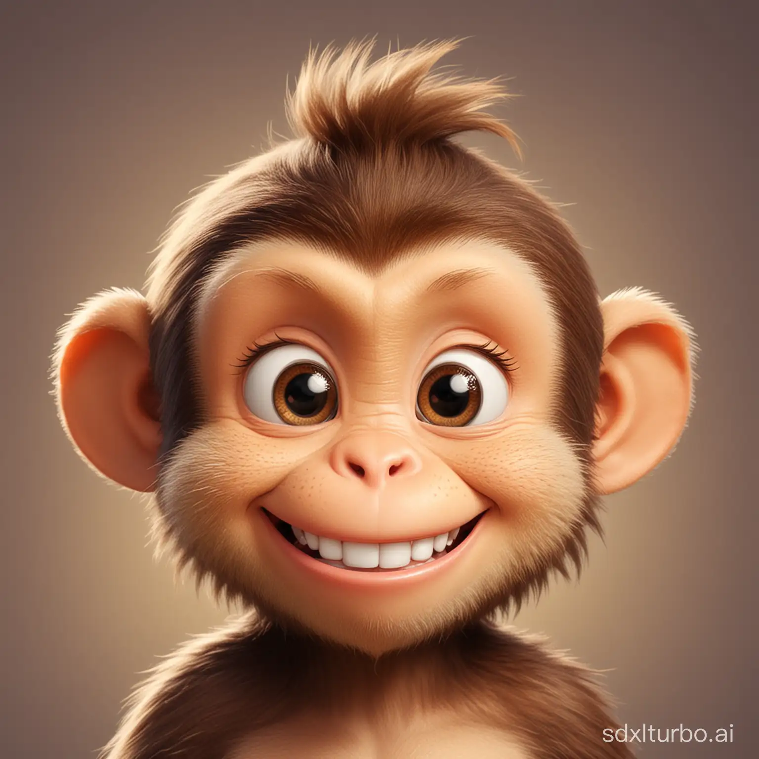 A cute monkey avatar with a smile