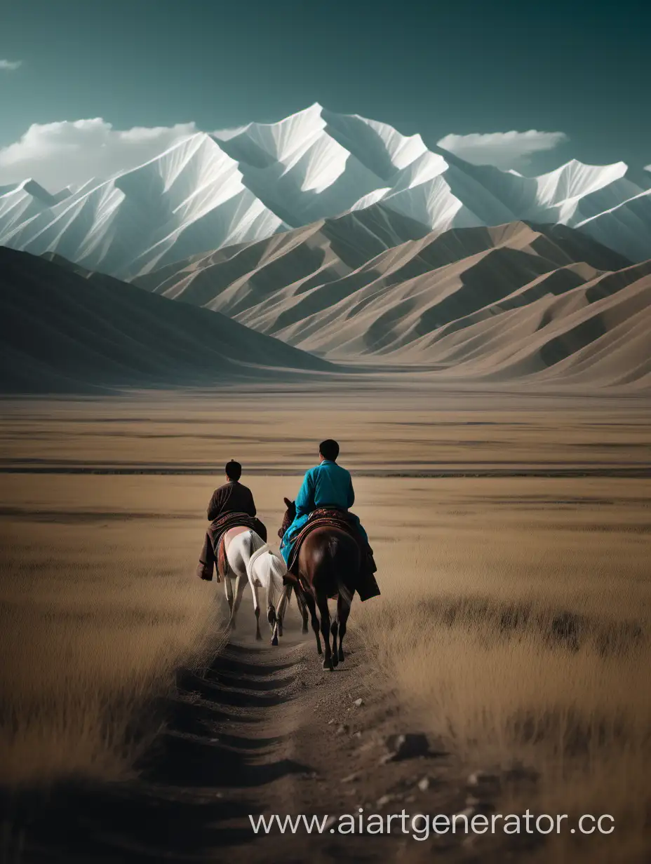 The imagery accompanying this narrative visually encapsulates the profound impact of nature on Kazakh thinking and philosophy. Through retro-inspired visuals, the vast steppes, mountain ranges, and nomadic way of life come to life, instilling a sense of reverence for nature and portraying it as an integral part of existence. In this visual journey, the closeness to nature depicted resonates with philosophical concepts, where natural cycles and interaction with the surrounding world are portrayed as vital aspects of human existence, bridging the gap between perception and reality in the Kazakh philosophical landscape."