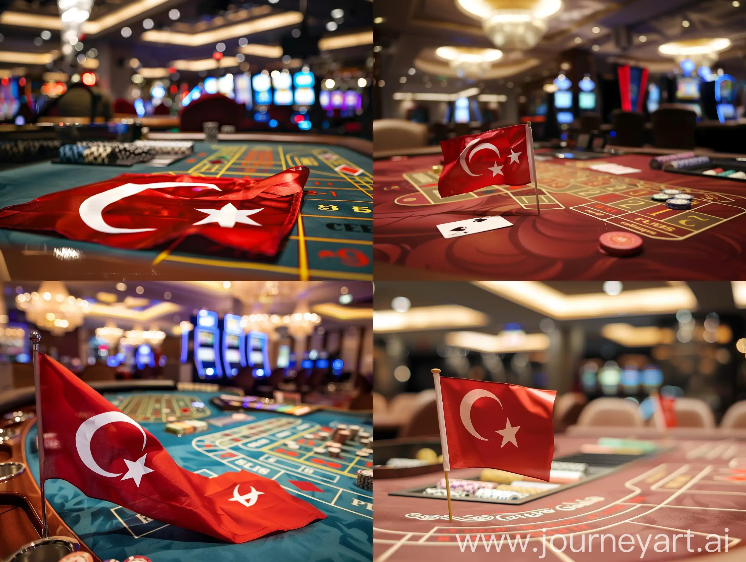 Turkish Flag on the casino table