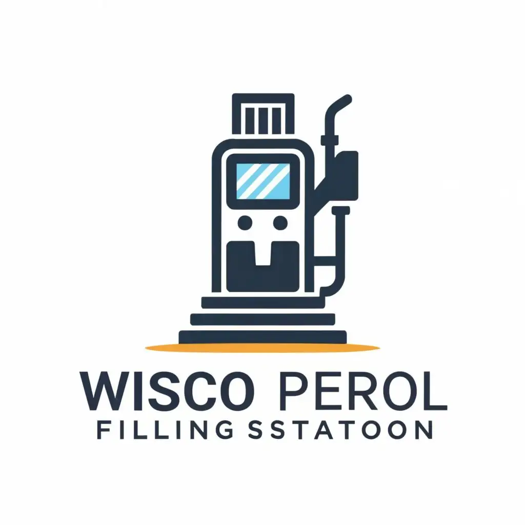logo, Filing station, with the text "Wisco Petrol Filling Station", typography, be used in Automotive industry