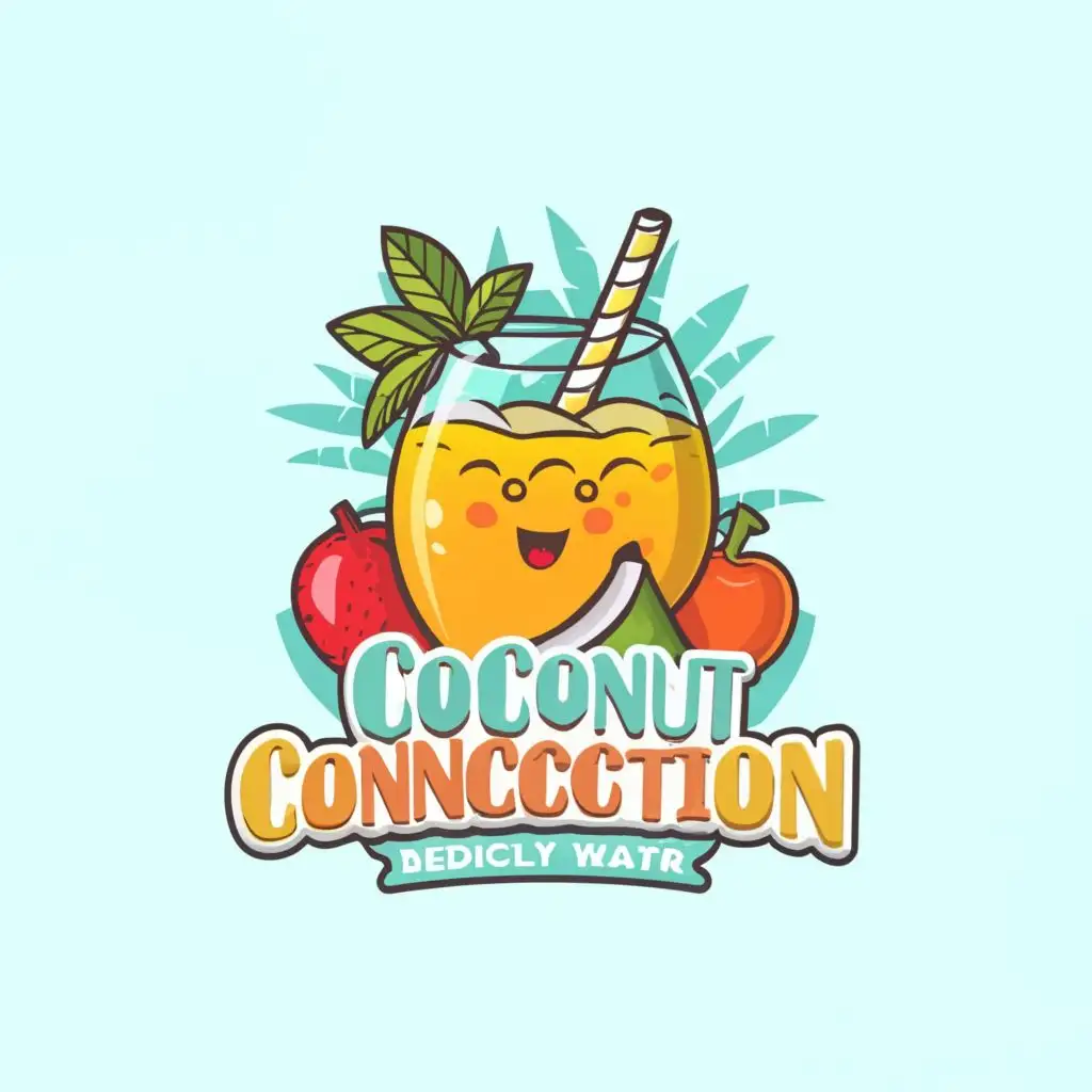 a logo design,with the text "Coconut Concoction", main symbol:Design a logo for a brand named "Coconut Concoction," specializing in tropical fruit juices mixed with tender coconut water. The brand aims to evoke a sense of freshness, health, and tropical paradise. ...,Moderate,clear background