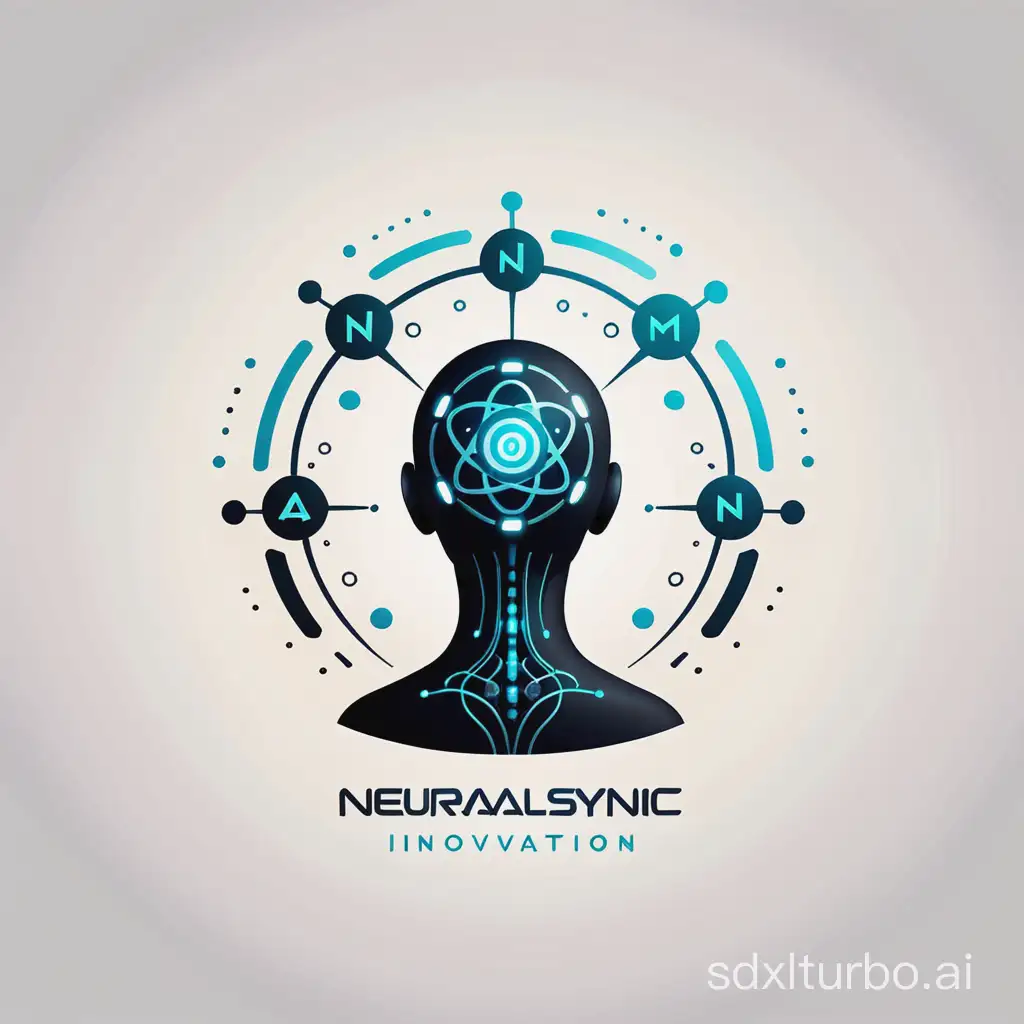 Design a modern logo symbolizing innovation and A.i for a company named NeuralSync.Ai