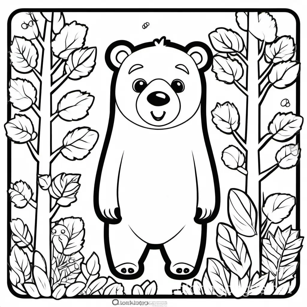 normal Bear for coloring book  no background only Bear show in image, Coloring Page, black and white, line art, white background, Simplicity, Ample White Space. The background of the coloring page is plain white to make it easy for young children to color within the lines. The outlines of all the subjects are easy to distinguish, making it simple for kids to color without too much difficulty