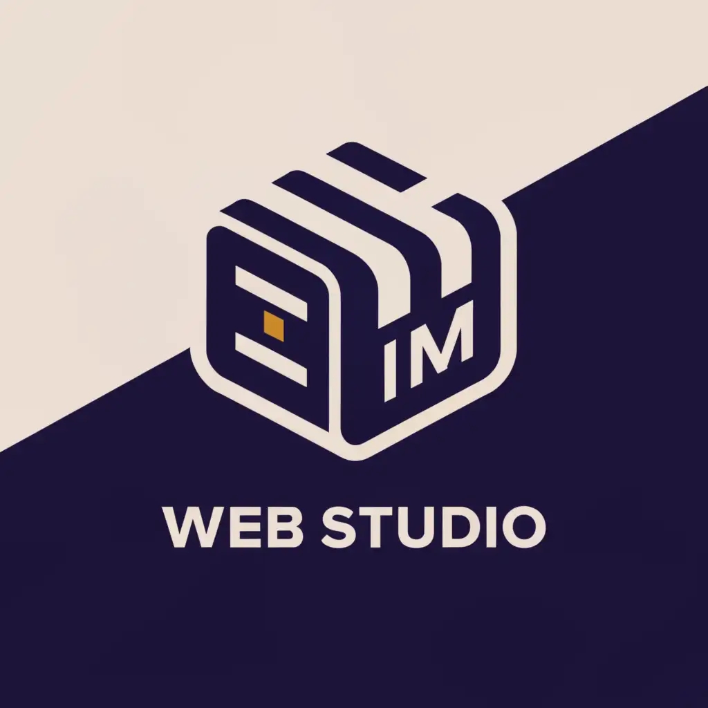 a logo design,with the text 'Web Studio IM', main symbol:Cable with RJ45 connector or RJ45 connector,Minimalistic,be used in Internet industry,clear background Make the disconnect more recognizable