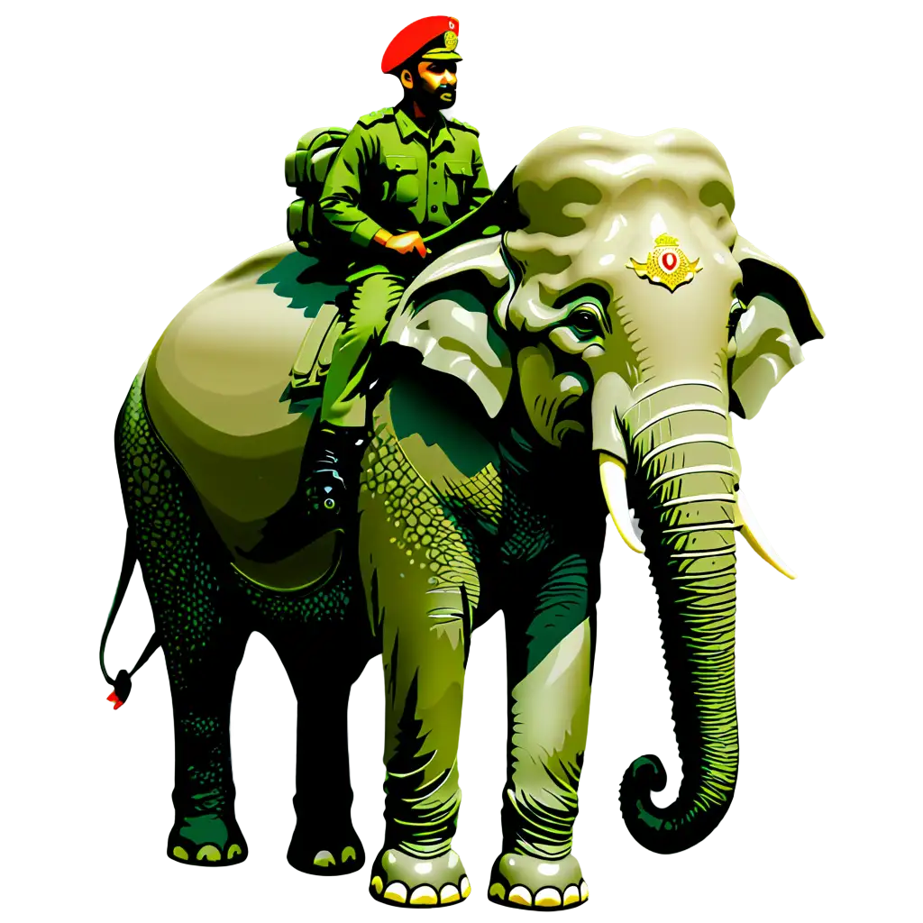 HighQuality-PNG-Image-Indian-Army-Soldier-Riding-an-Elephant