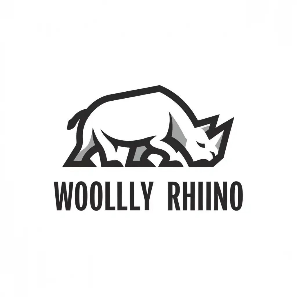 a logo design,with the text "Woolly Rhino", main symbol:Woolly Rhino,Minimalistic,be used in Events industry,clear background