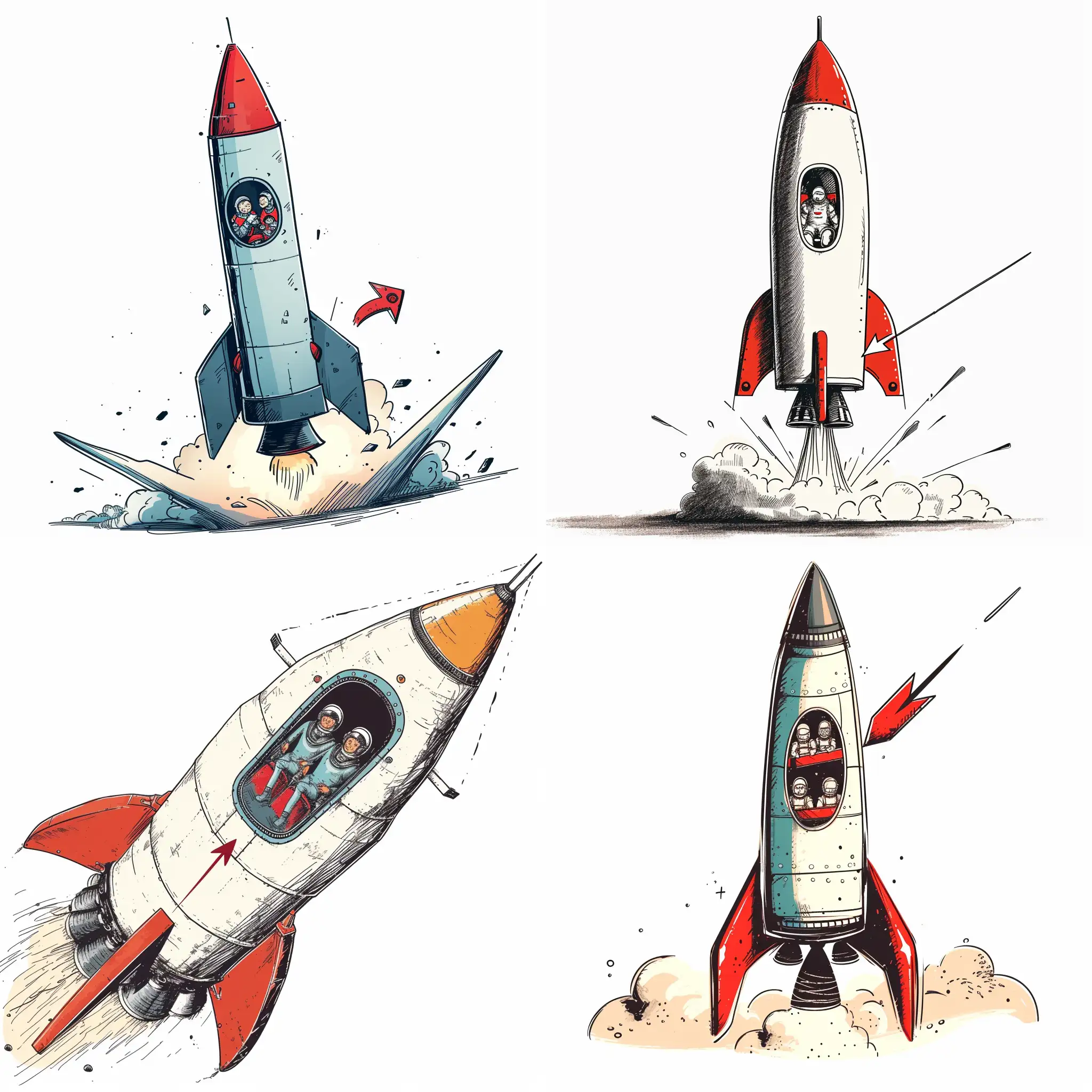 Joyful-Rocket-Launch-with-Empty-Red-Seat-Vector-Sketch-Illustration