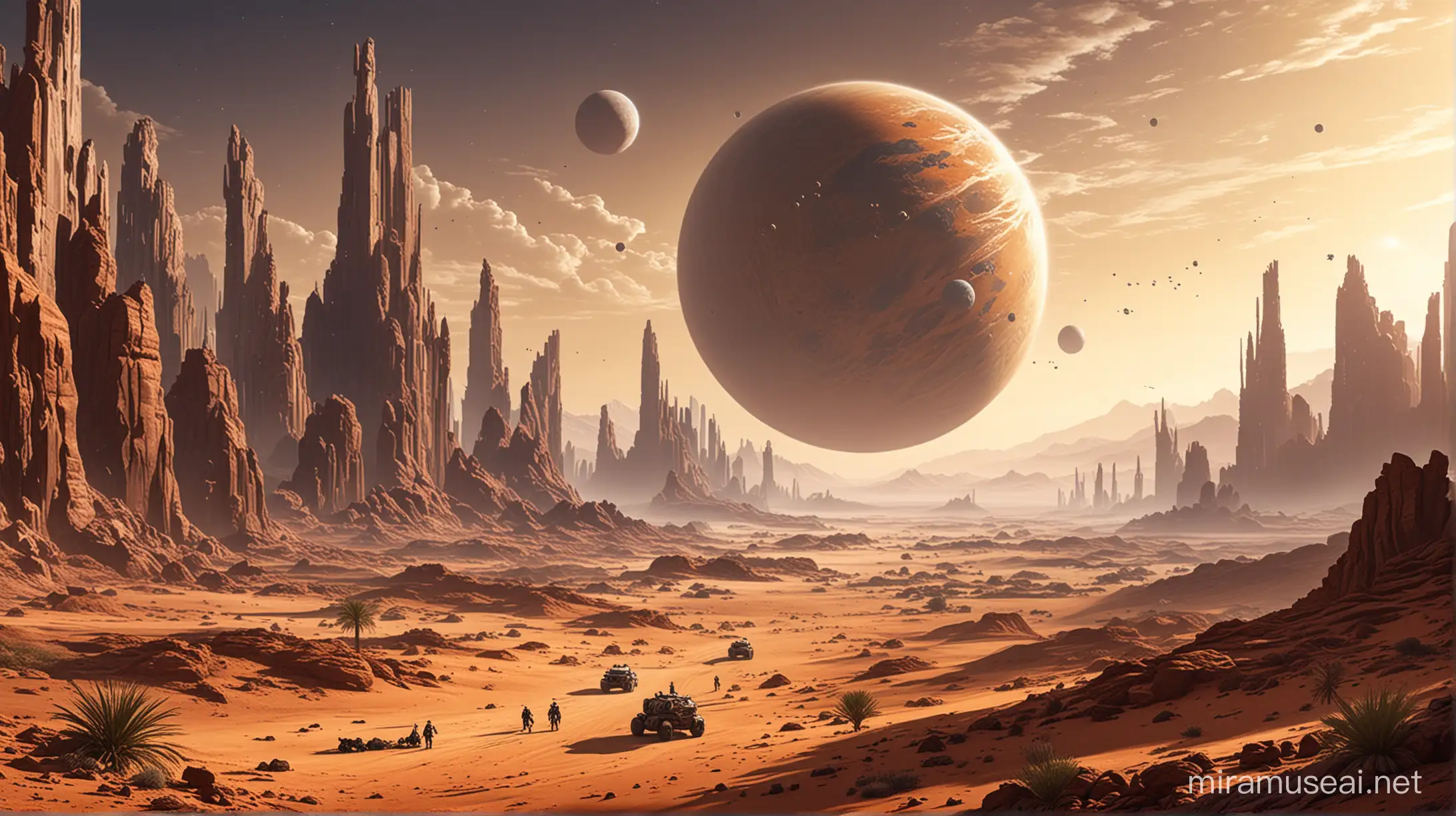 Exploration and Settlement Colonization of a Desert Planet