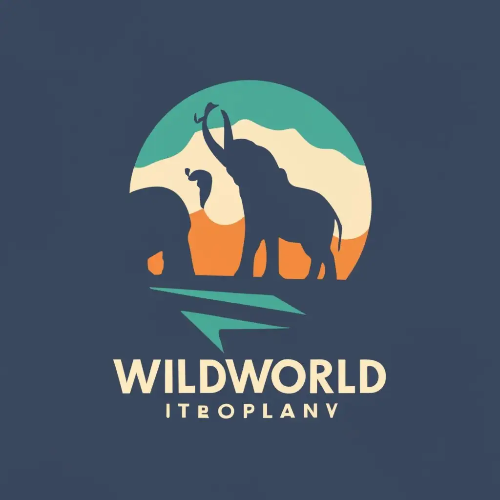logo, "Design a captivating logo that incorporates a globe, adorned with diverse silhouettes of wildlife such as lions, elephants, eagles, and more. The aim is to showcase the rich diversity of global wildlife. Opt for a clean and simple style to ensure the logo is easily memorable.", with the text "WildWorldID", typography, be used in Animals Pets industry