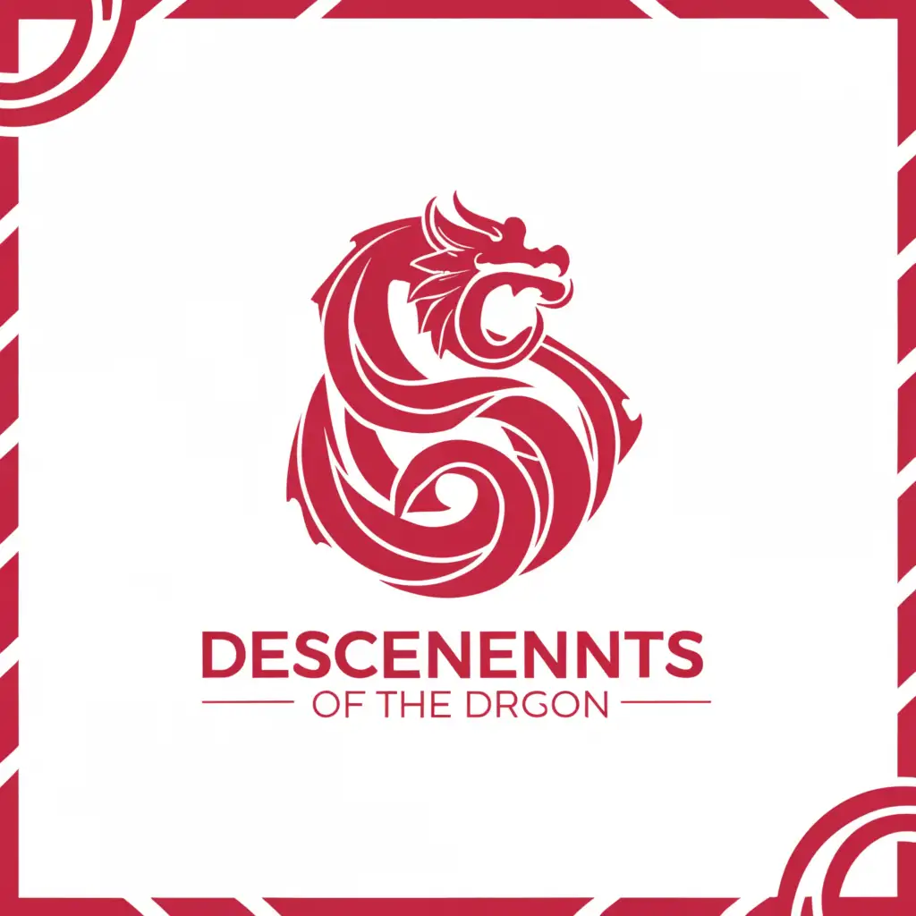 a logo design,with the text "Descendants of the Dragon", main symbol:Chinese Dragon,Moderate,clear background
