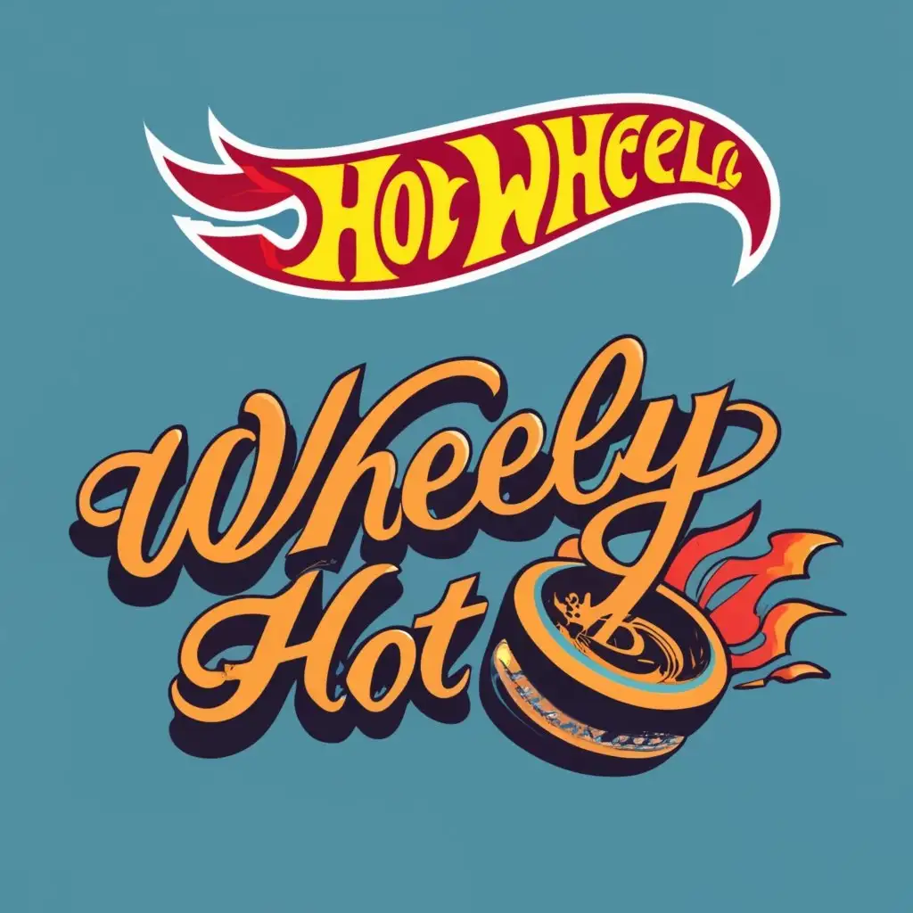 logo, Hot Wheels Cars, with the text "Wheely Hot", typography