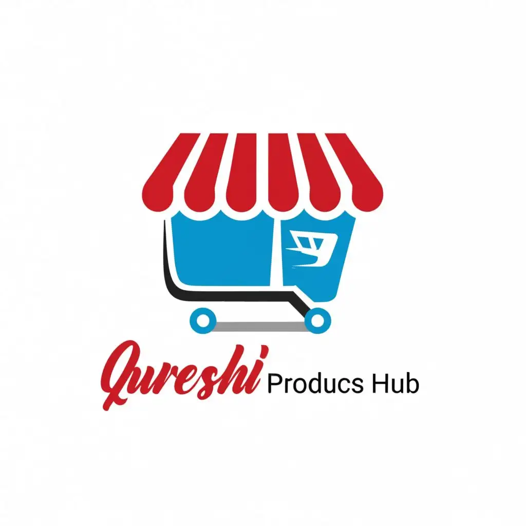 LOGO-Design-for-Qureshi-Products-Hub-Elegant-Typography-with-a-Shopping-Twist