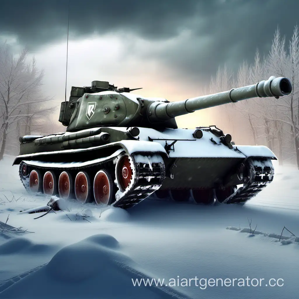 World of Tanks, русский танк, зима, в фотошопе, 2k